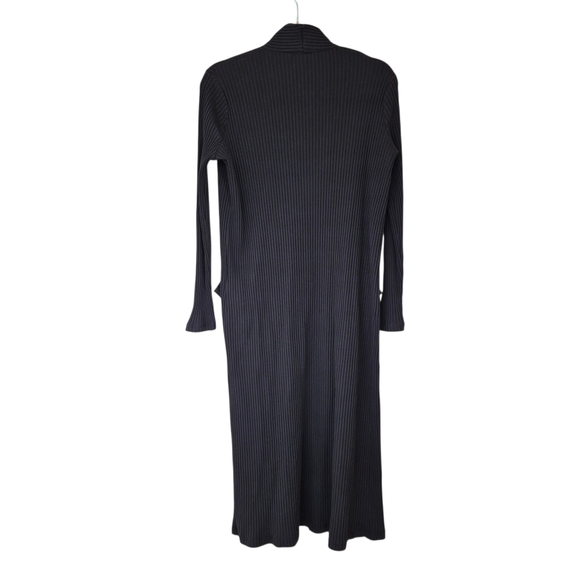 Maje Milan Ribbed Duster Cardigan With Pockets Black - Picture 3 of 10